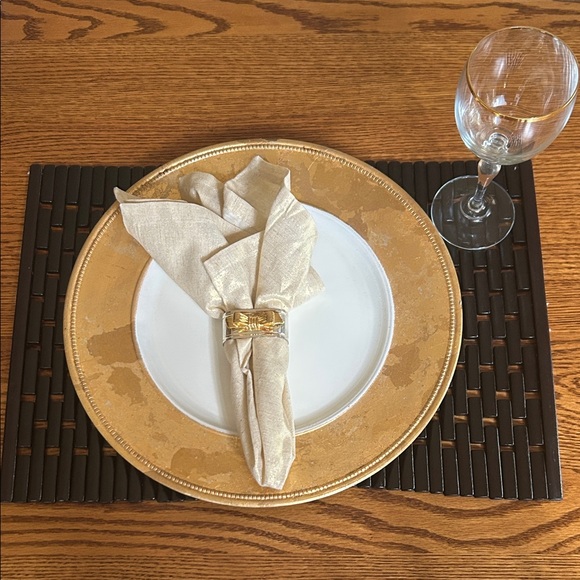 Set of 4 Super Unique, Elegant Black Wooden Tile Rectangular Placemats - Picture 2 of 5